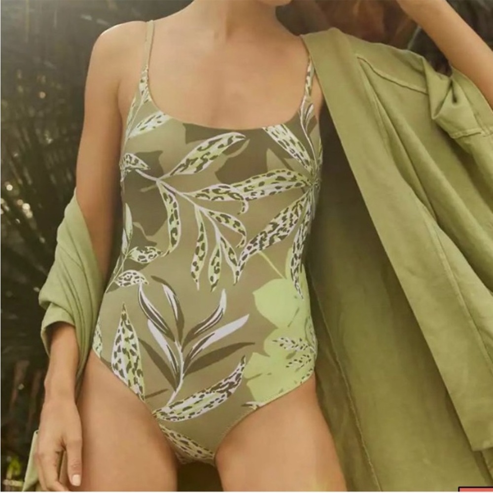 Aerie Offline Real Me Printed Ruched Scoop One Piece Medium Long